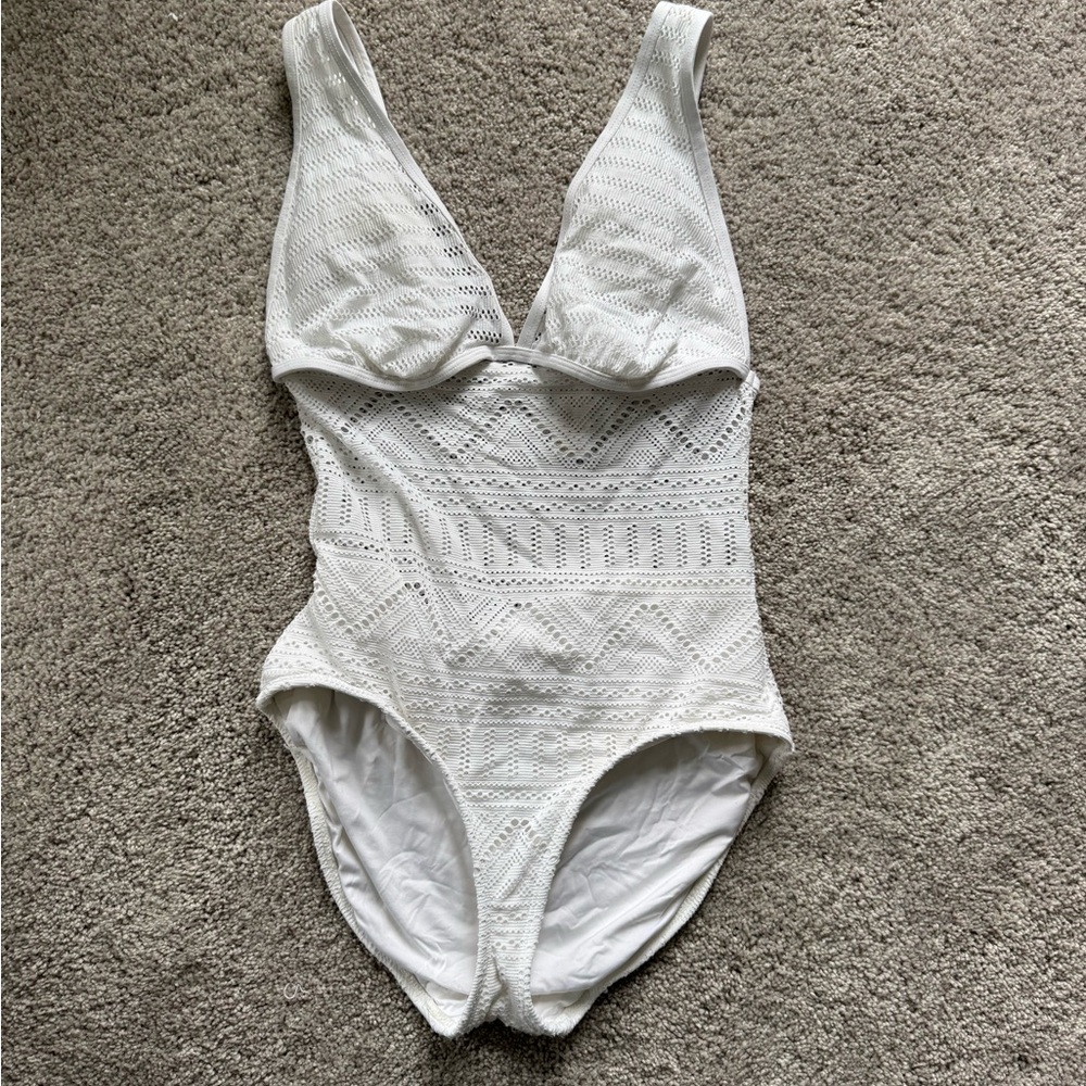 Anne Cole Crochet white one piece swimsuit